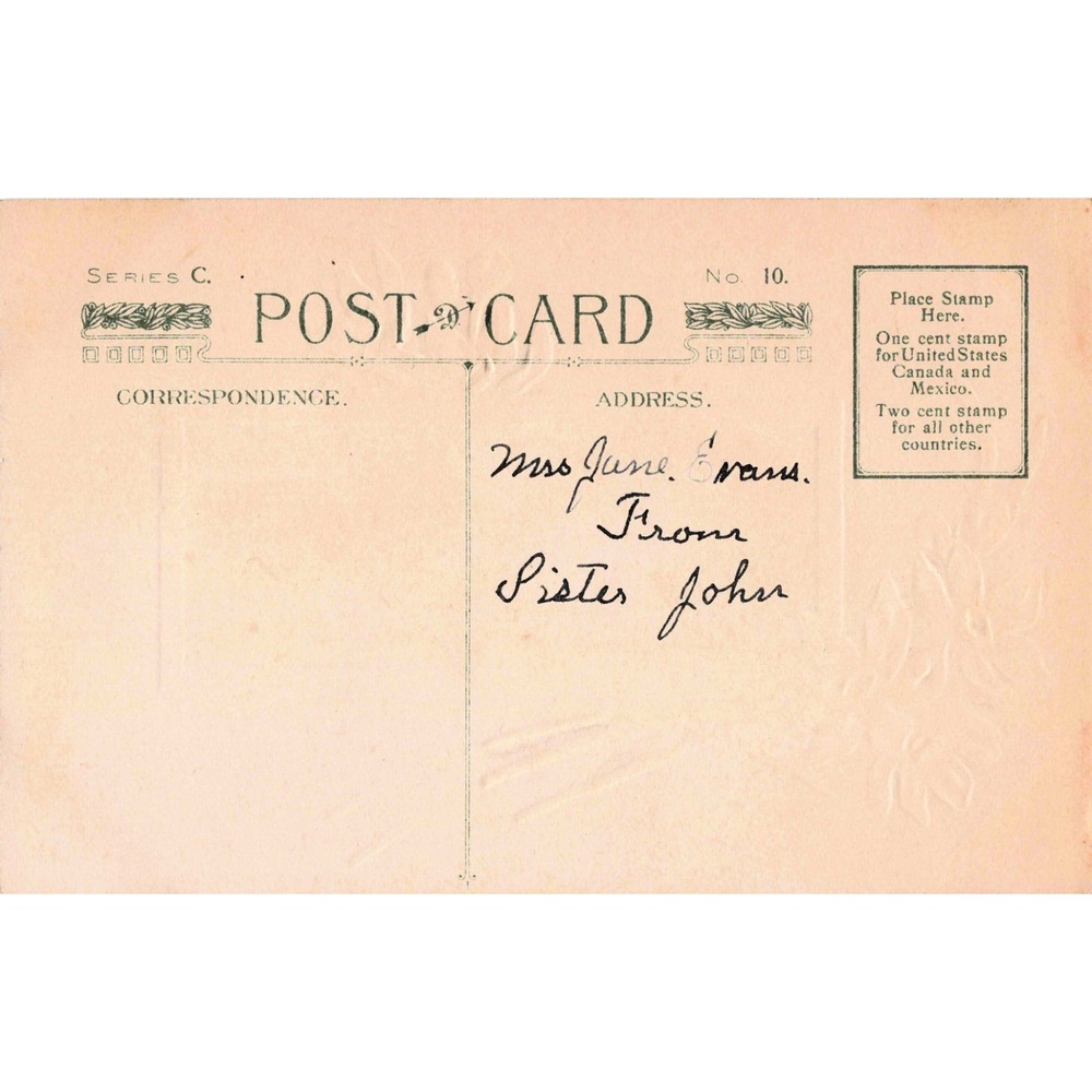 Vintage A Joyful Easter Postcard Series C No 10 Embossed Sheep Daffodils VG - Picture 2 of 2